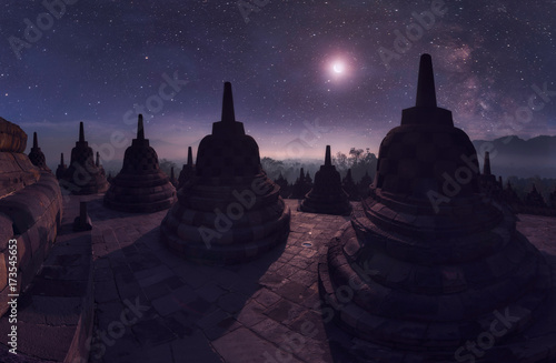 Buddhist Temple at night