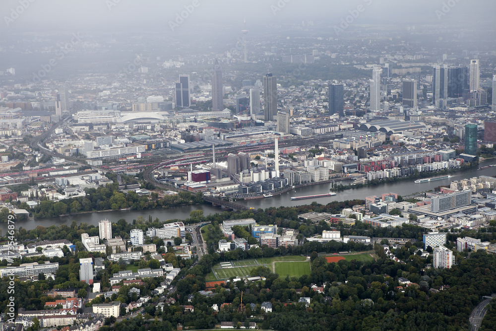 FRANKFURT, GERMANY View of Frankfurt from a flight altitude FRANKFURT, GERMANY View of Frankfurt from a flight altitude