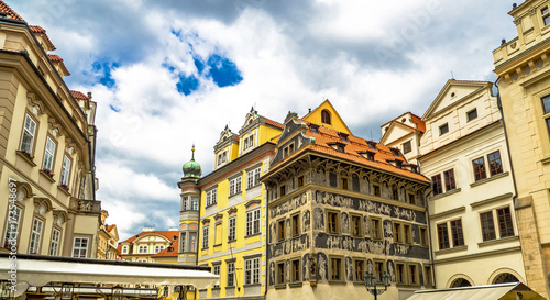 Romantic Prague cityscape, Czech Republic. Panoramic view of the old city of the hundred towers on a summer day.