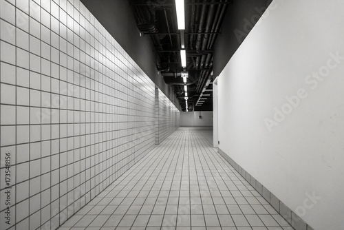 Black and White empty corridor