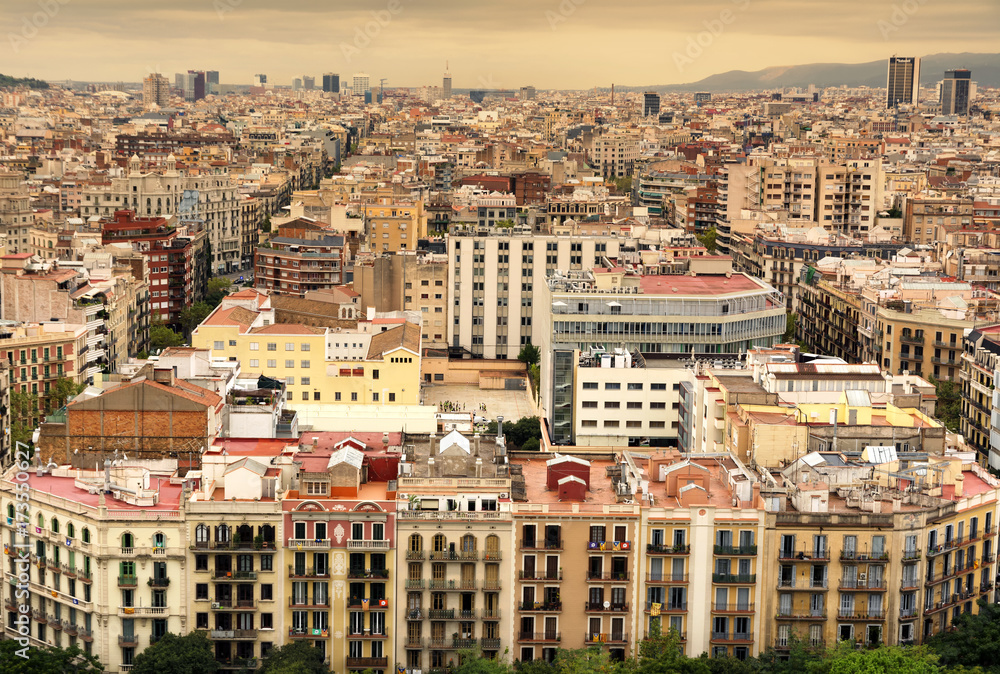 Cityscape of Barcelona, Spain