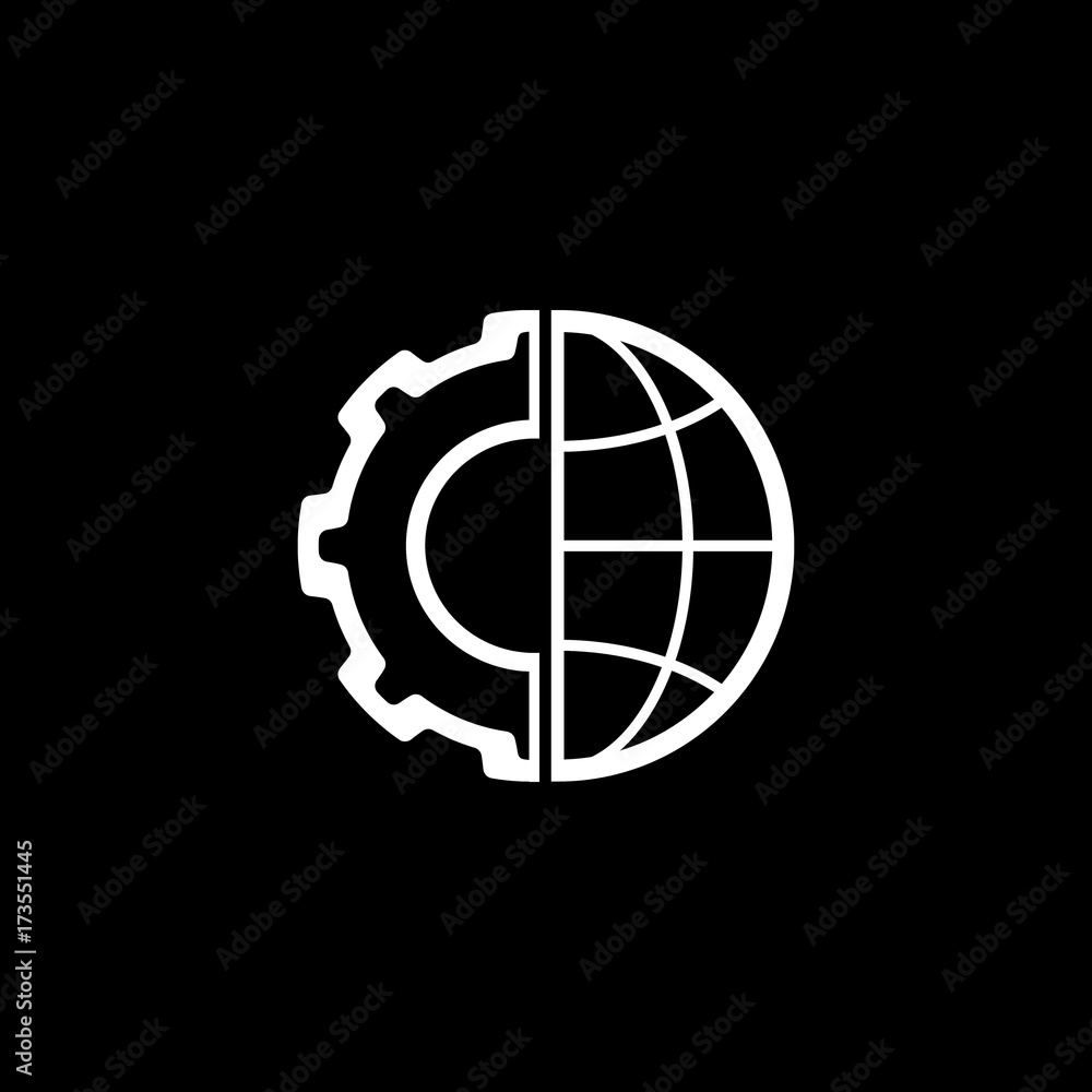 Global Integration Icon. Flat Design. Global Integration Icon. Flat Design.
