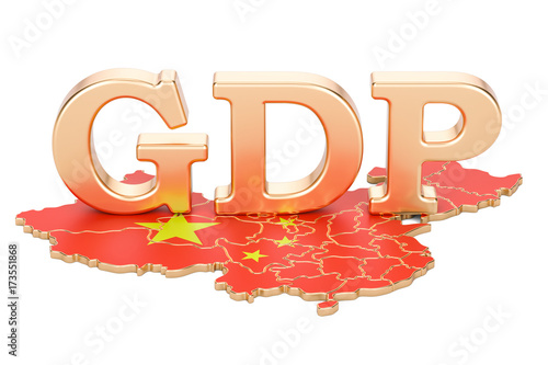 gross domestic product GDP of China concept, 3D rendering photo