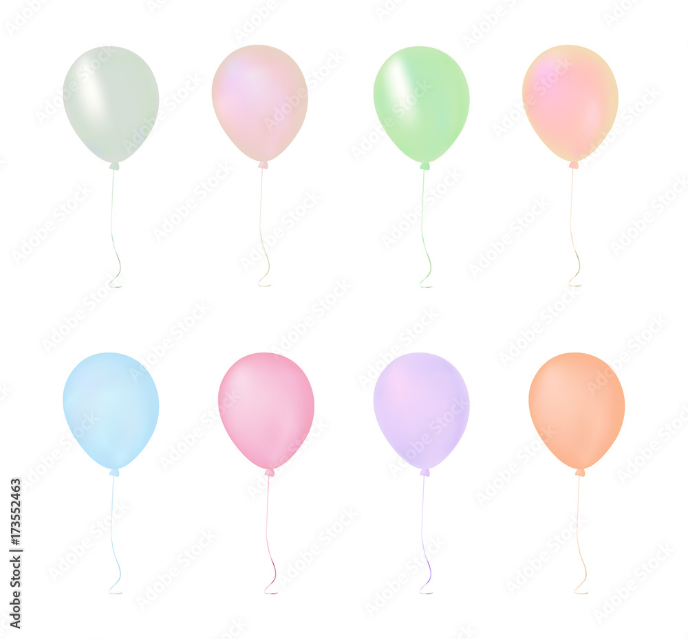 Isolated colorful pastel gathering event air balloon