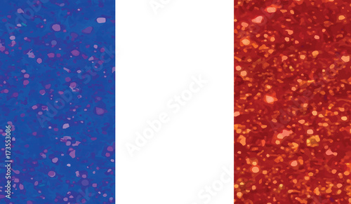 Luxury red and blue glitter France country flag icon