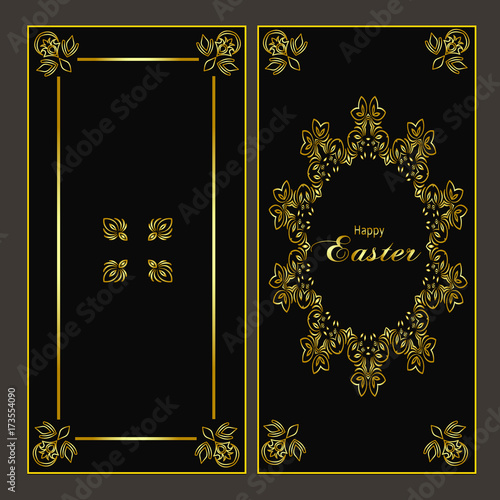 Ornate gold pattern card for Easter holiday
