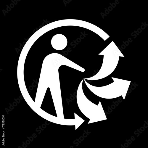 Triman recycling logo, Logo Triman vector icon.