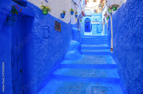 Blue door in Blue city Chefchaouen