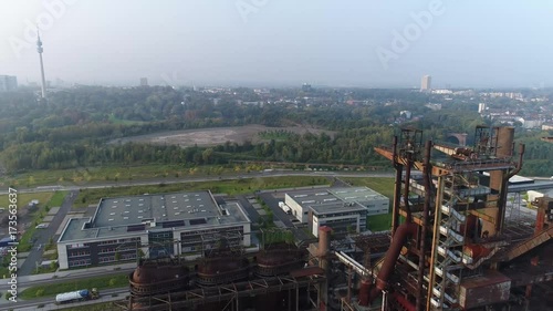 Aerial View old Industrial historic area around Dortmund  photo
