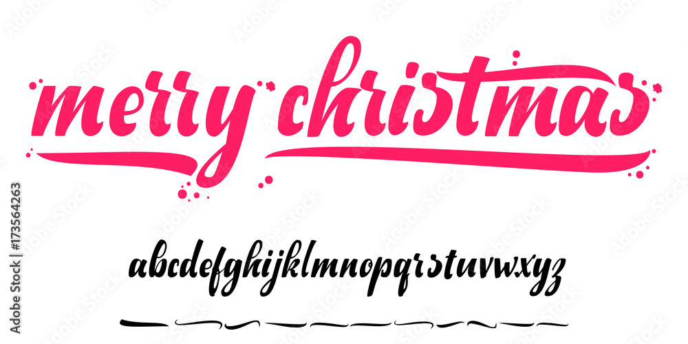 Alphabet - Merry Christmas, xmas badge with handwritten lettering, Lettering design card template Creative typography for Holiday Greeting Gift Poster Alphabet - Merry Christmas, xmas badge with handwritten lettering, Lettering design card template Creative typography for Holiday Greeting Gift Poster