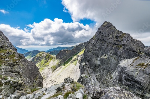 Tatra mountains panorama from Orla Perc, Poland landscape,