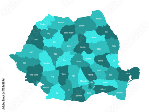 Tablou pe pânză Administrative counties of Romania