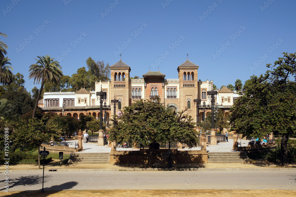 Naklejka premium Facade of Museum of Arts and Traditions of Sevilla (Museo de Artes y Costumbres Populares), Spain