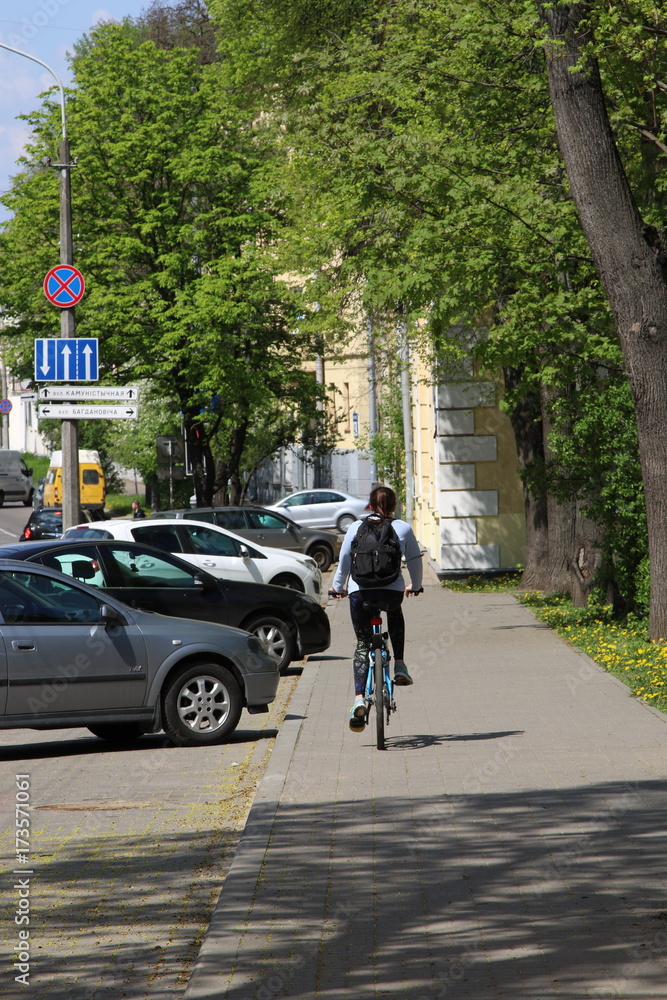 The street in Minsk, in the spring