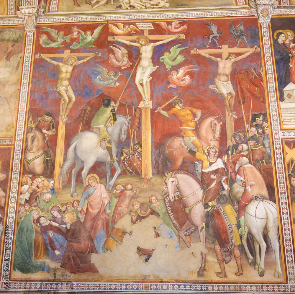 Fototapeta Fresco in San Gimignano - The Crucifixion