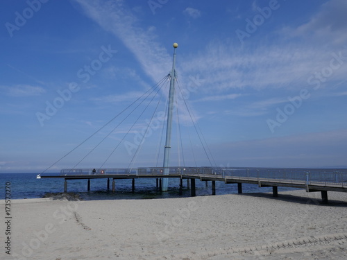 Sea bridge "Hohwachter Flunder" in Hohwacht, Baltic Sea, Schleswig-Holstein 
