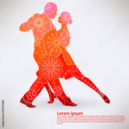 Background with oriental tango transition colors
