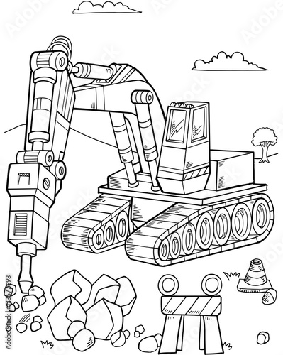 Bulldozer Construction Vector Illustration Art