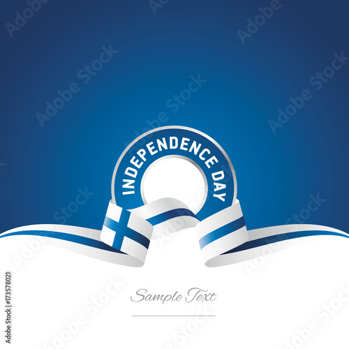 Finland Independence Day ribbon logo icon