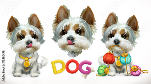 Dog, animal in the Chinese zodiac, Chinese calendar. 3d vector icon photo