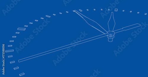 Clock face. Perspective view. Vector