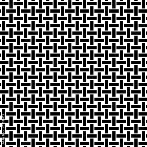 Seamless 'woven' vector texture on transparent background. Black and white series No. 3.