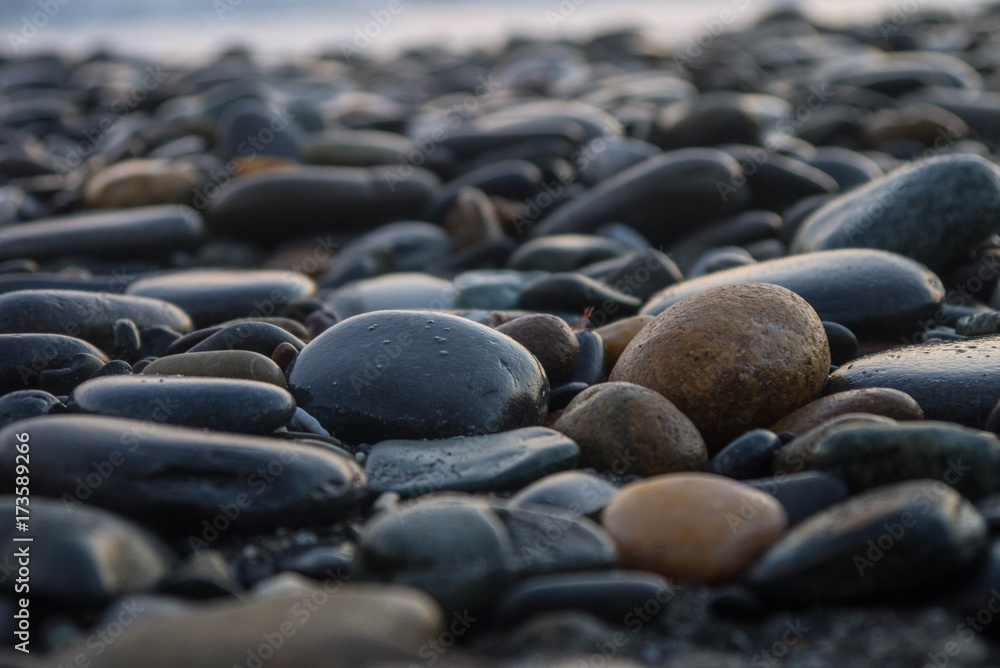 sea pebbles at high tide sea pebbles at high tide