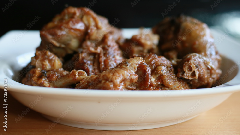 Duck Rica Rica. Hot and spicy cuisine from Manado, North Sulawesi, Indonesia. Uses a lot of chopped or ground red and green chili peppers, bird's eye chili, shallots, garlic, and ginger. Duck Rica Rica. Hot and spicy cuisine from Manado, North Sulawesi, Indonesia. Uses a lot of chopped or ground red and green chili peppers, bird's eye chili, shallots, garlic, and ginger.