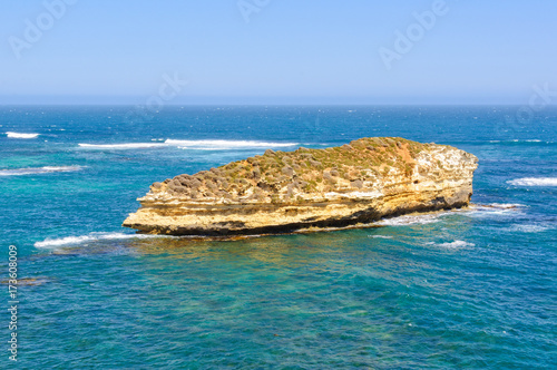 The sedimentary Lone Island looks like an ocean liner - Bay of Islands Coastal Park, Victoria, Australia