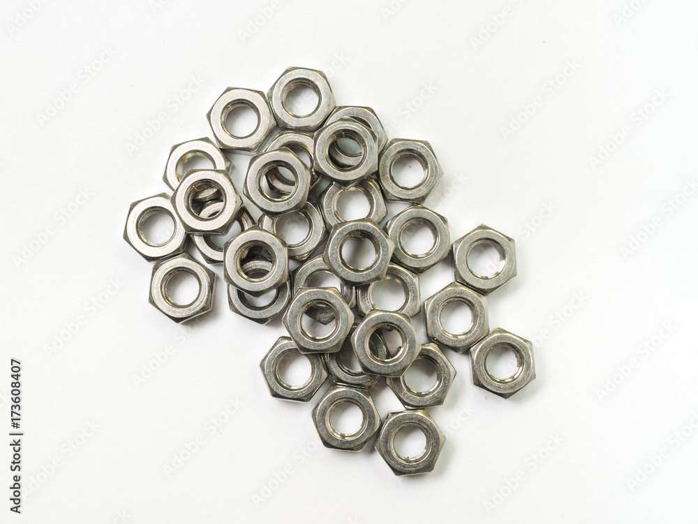 screw and nuts on white background screw and nuts on white background