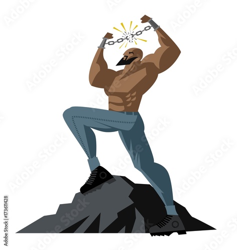 african slave breaking chains