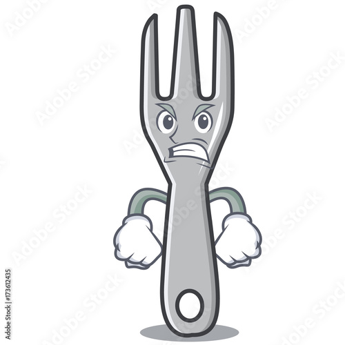Angry fork character cartoon style