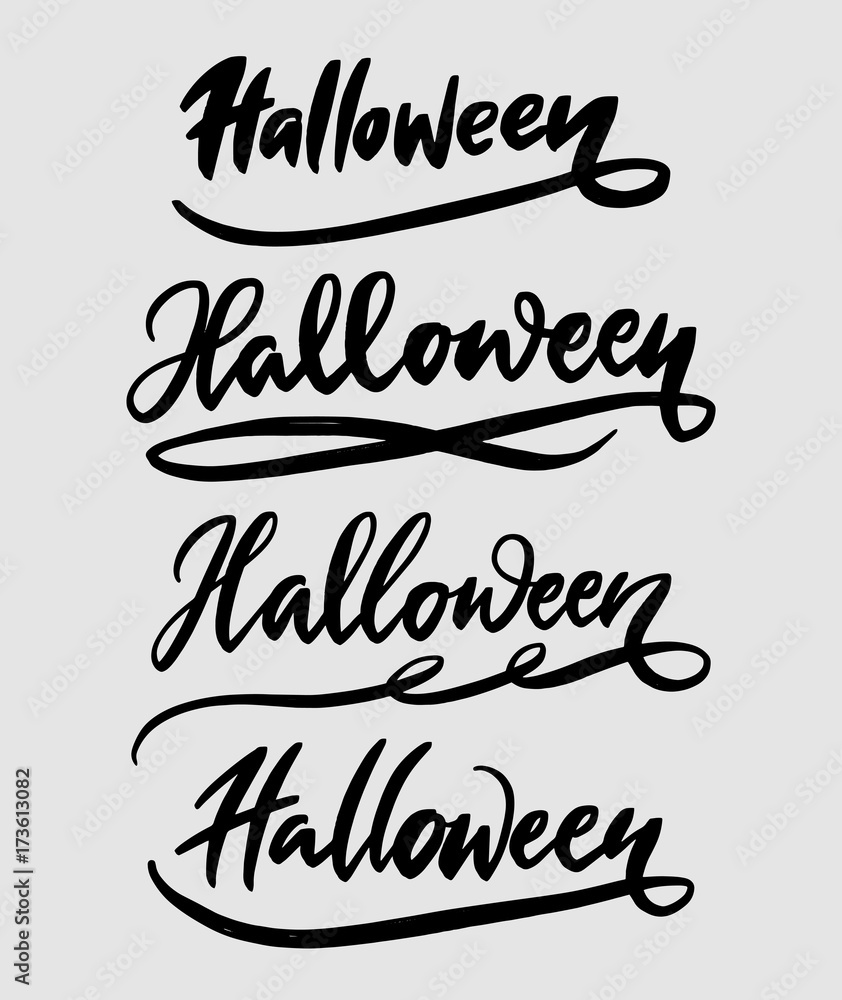 Halloween event hand written typography. Good use for logotype, symbol, cover label, product, brand, poster title or any graphic design you want. Easy to use or change color
 