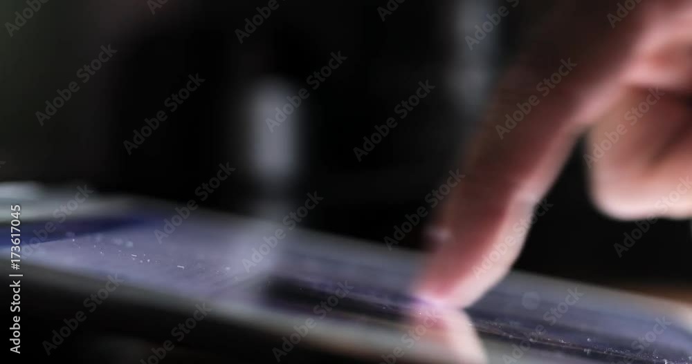 Finger Touching Tablet Touchscreen Finger Touching Tablet Touchscreen