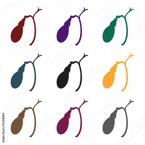 Human gallbladder icon in black style isolated on white background. Human organs symbol stock vector illustration.