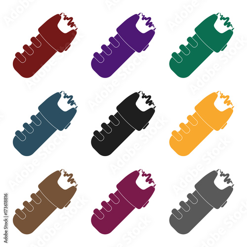 Taser icon in black style isolated on white background. Police symbol stock vector illustration.