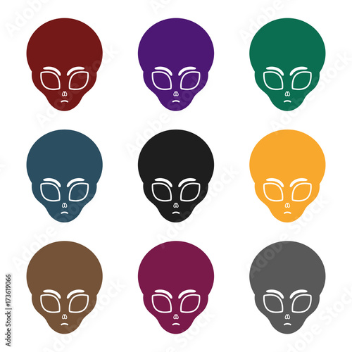 Alien icon in  black style isolated on white background. Space symbol stock vector illustration.