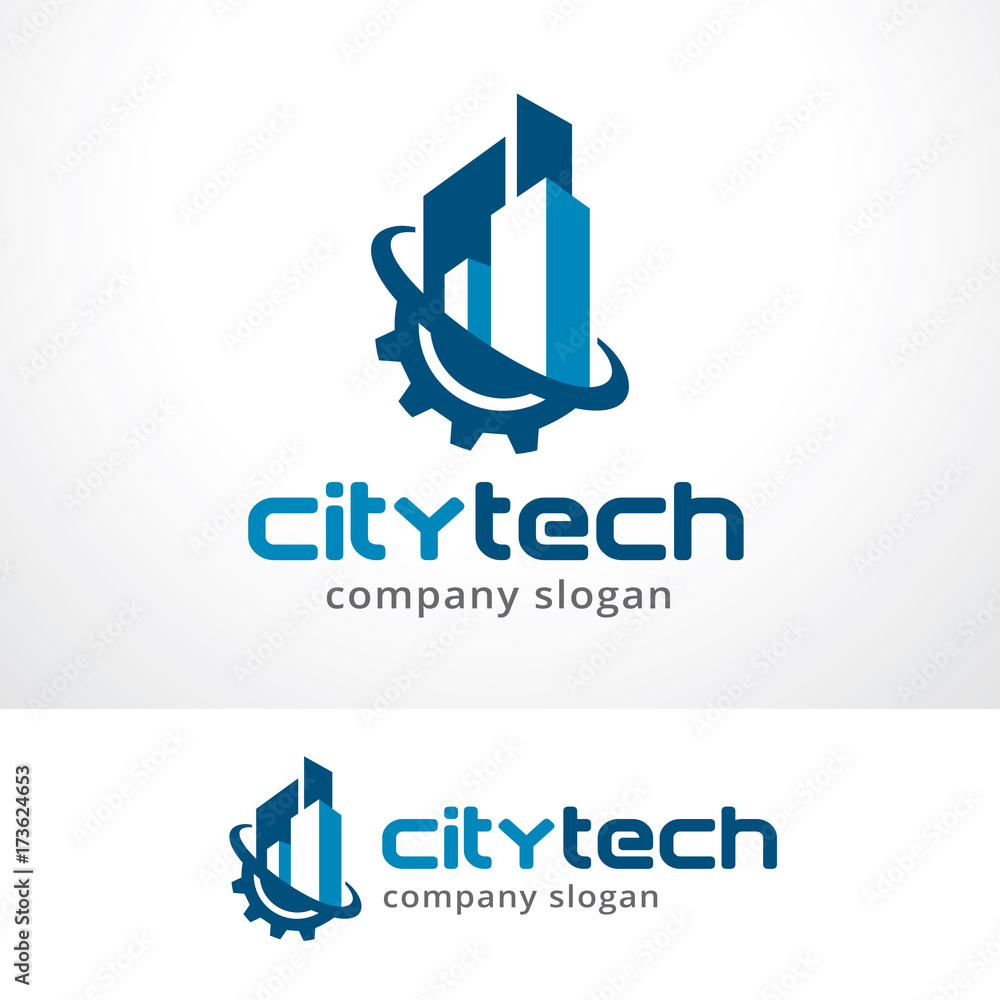 City Tech Logo Template Design Vector, Emblem, Design Concept, Creative Symbol, Icon