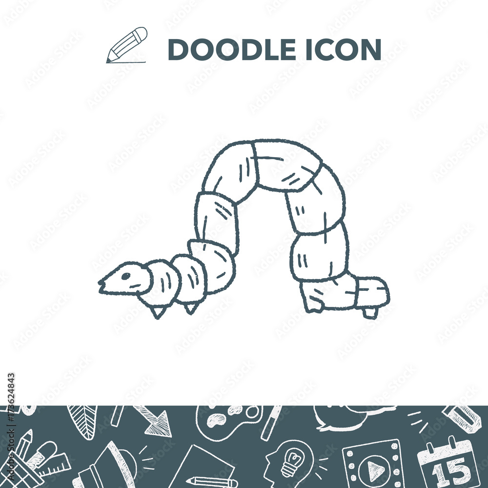 Fototapeta premium caterpillar doodle