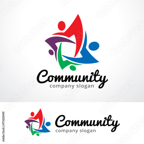 Community Logo Template Design Vector, Emblem, Design Concept, Creative Symbol, Icon