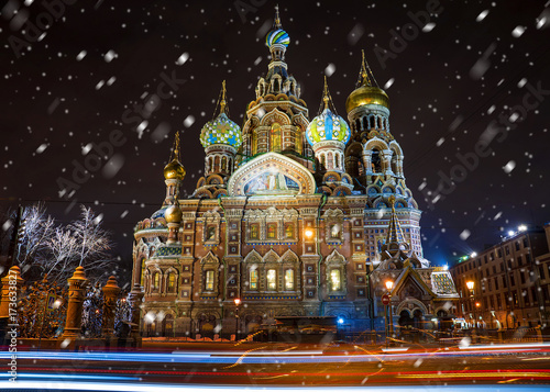 Church of the Saviour on Spilled Blood in St. Petersburg in winter © dimbar76