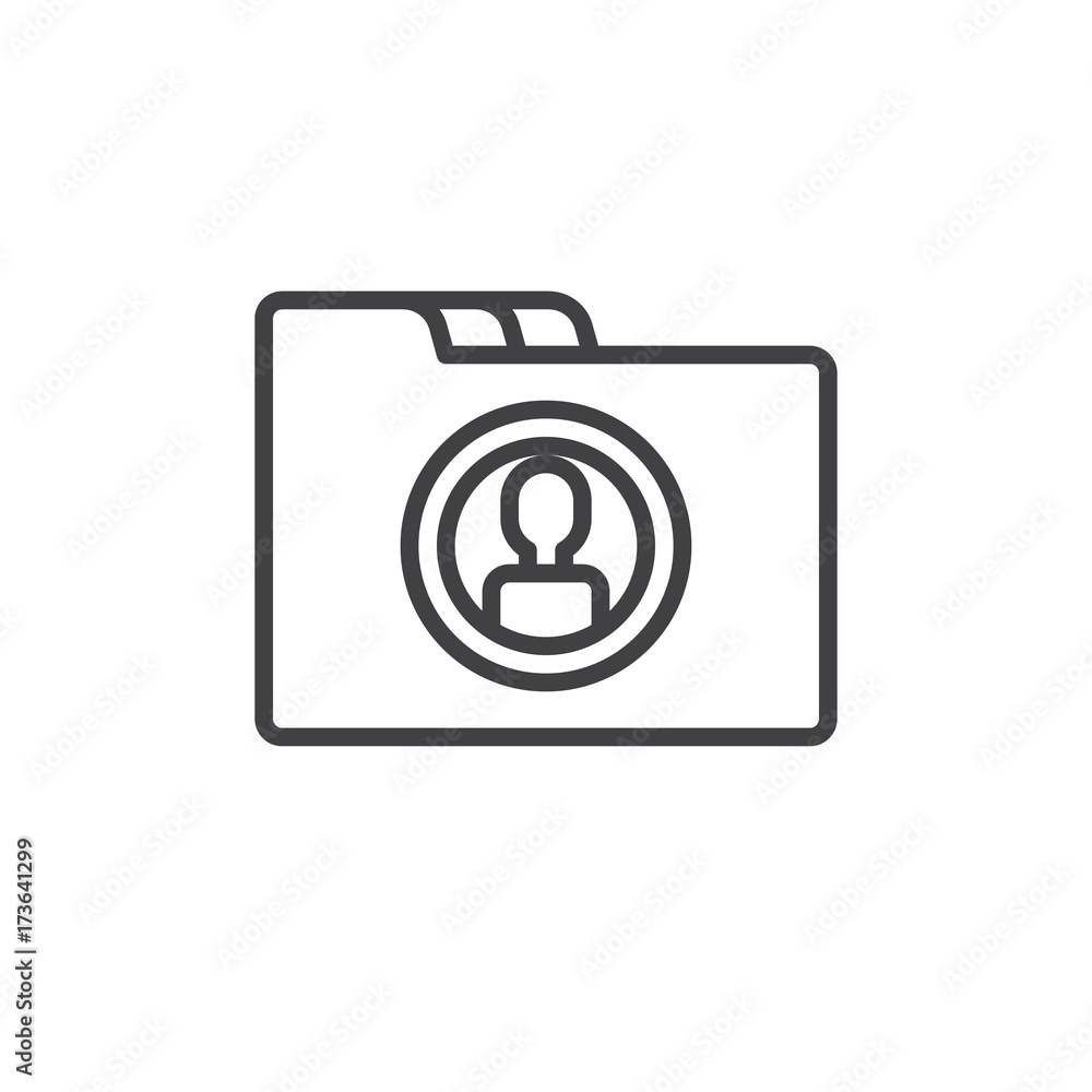 Folder line icon, outline vector sign, linear style pictogram isolated on white. dossier symbol, logo illustration. Editable stroke Folder line icon, outline vector sign, linear style pictogram isolated on white. dossier symbol, logo illustration. Editable stroke