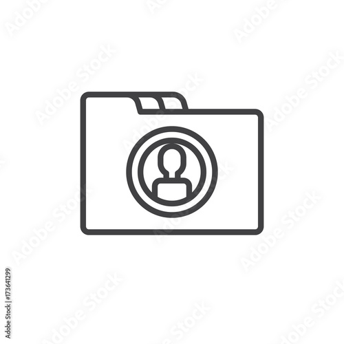 Folder line icon, outline vector sign, linear style pictogram isolated on white. dossier symbol, logo illustration. Editable stroke