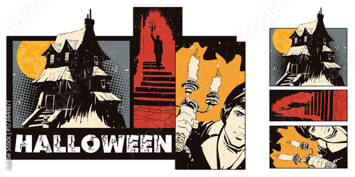 Collage on theme halloween.