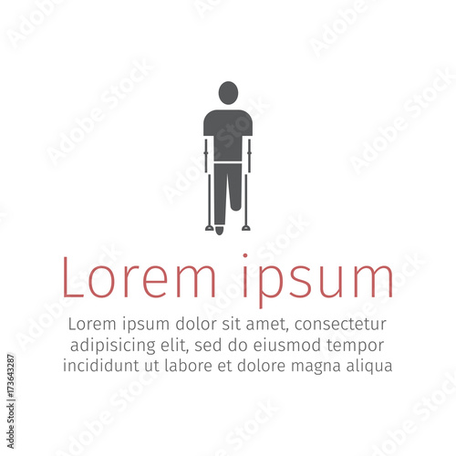 Amputee icon. Vector illustration.