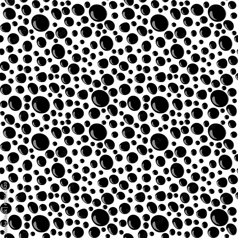 Seamless abstract hand-drawn pattern with black drops Seamless abstract hand-drawn pattern with black drops