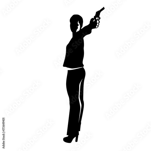 Shooting girl silhouette