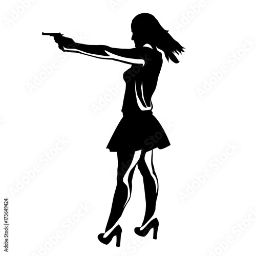 Shooting girl silhouette
