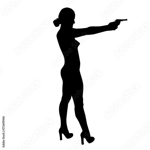 Shooting girl silhouette