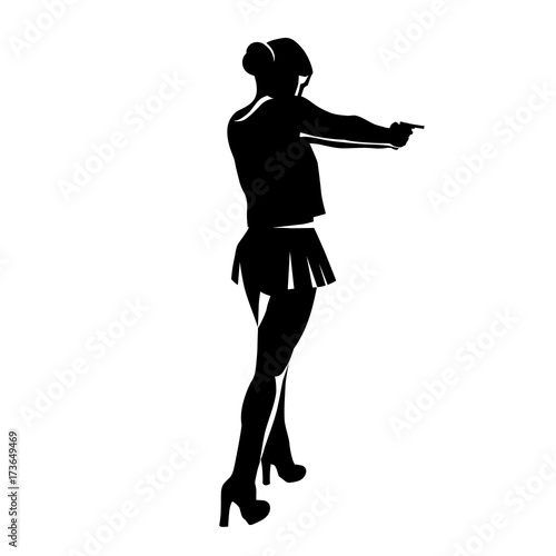 Shooting girl silhouette